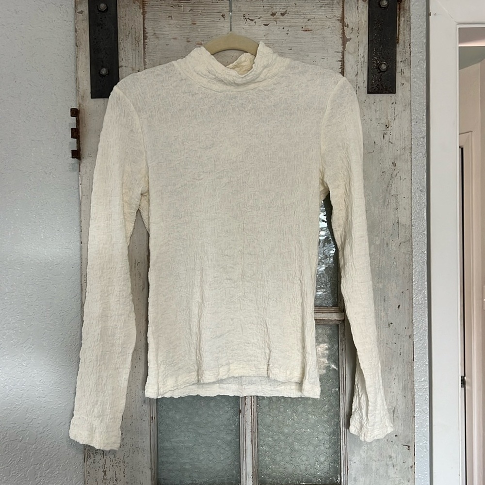 NWT Evereve Ivory Texture Turtleneck